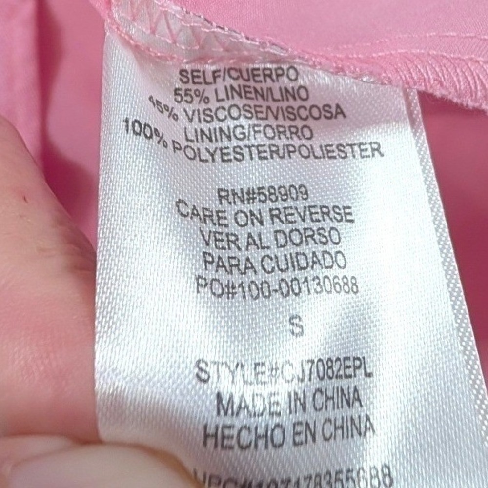 Copper Key Pink Linen & GB Girls Red Embroidered Tiered Dress Bundle of 2 Small - Picture 7 of 15